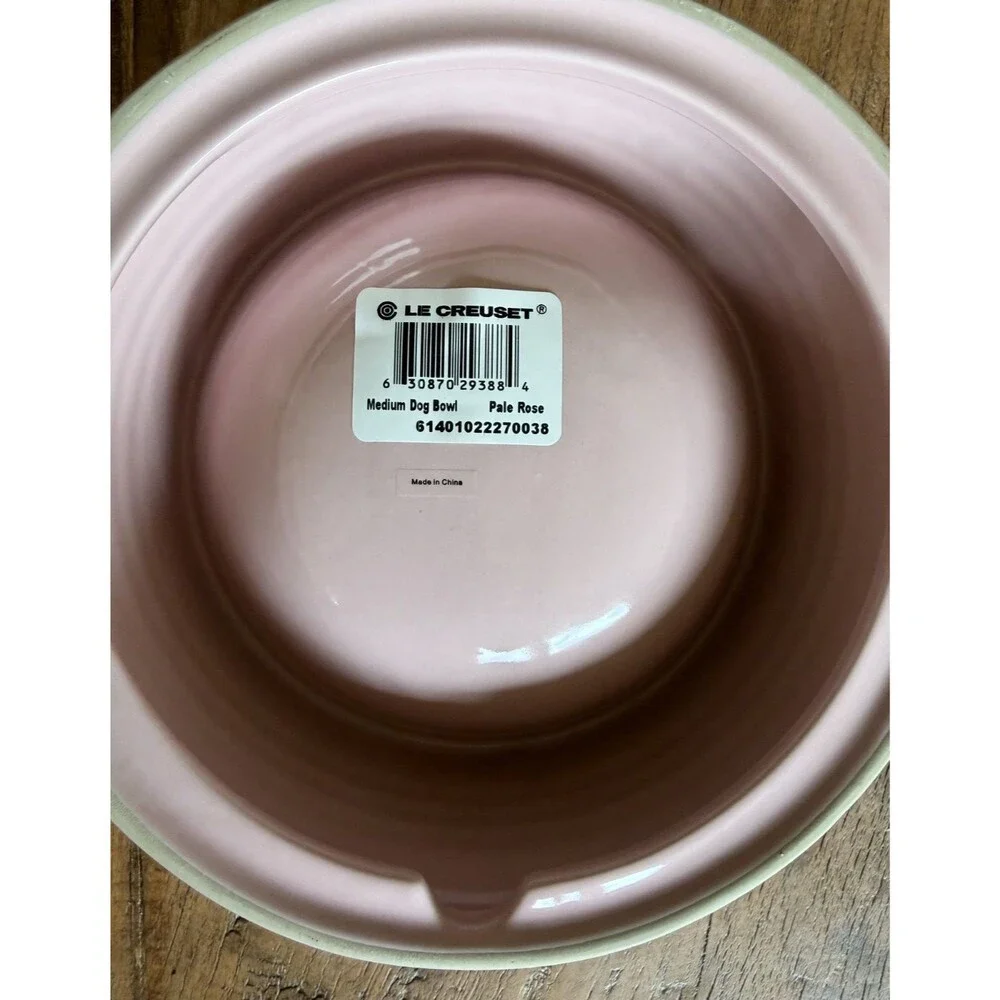 Le Creuset Stoneware Medium Feeding Bowl Pet Collection 18cm 450ml Pale Rose NEW